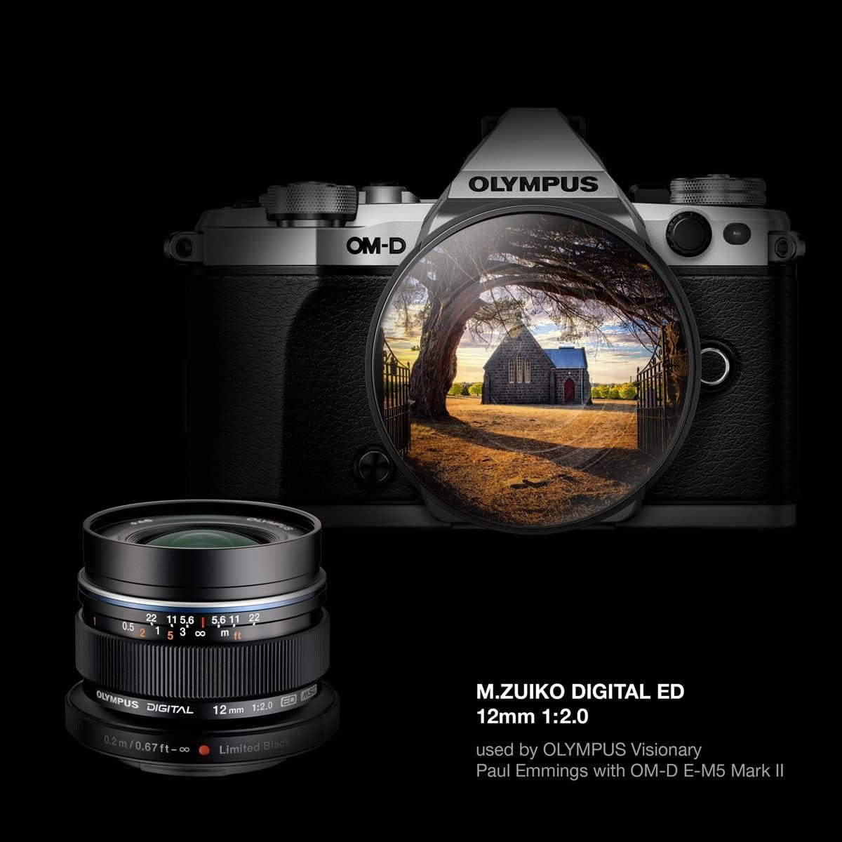 Lente Olympus M.Zuiko Digital ED 12mm F2.0 Negra Micro Cuatro Tercios