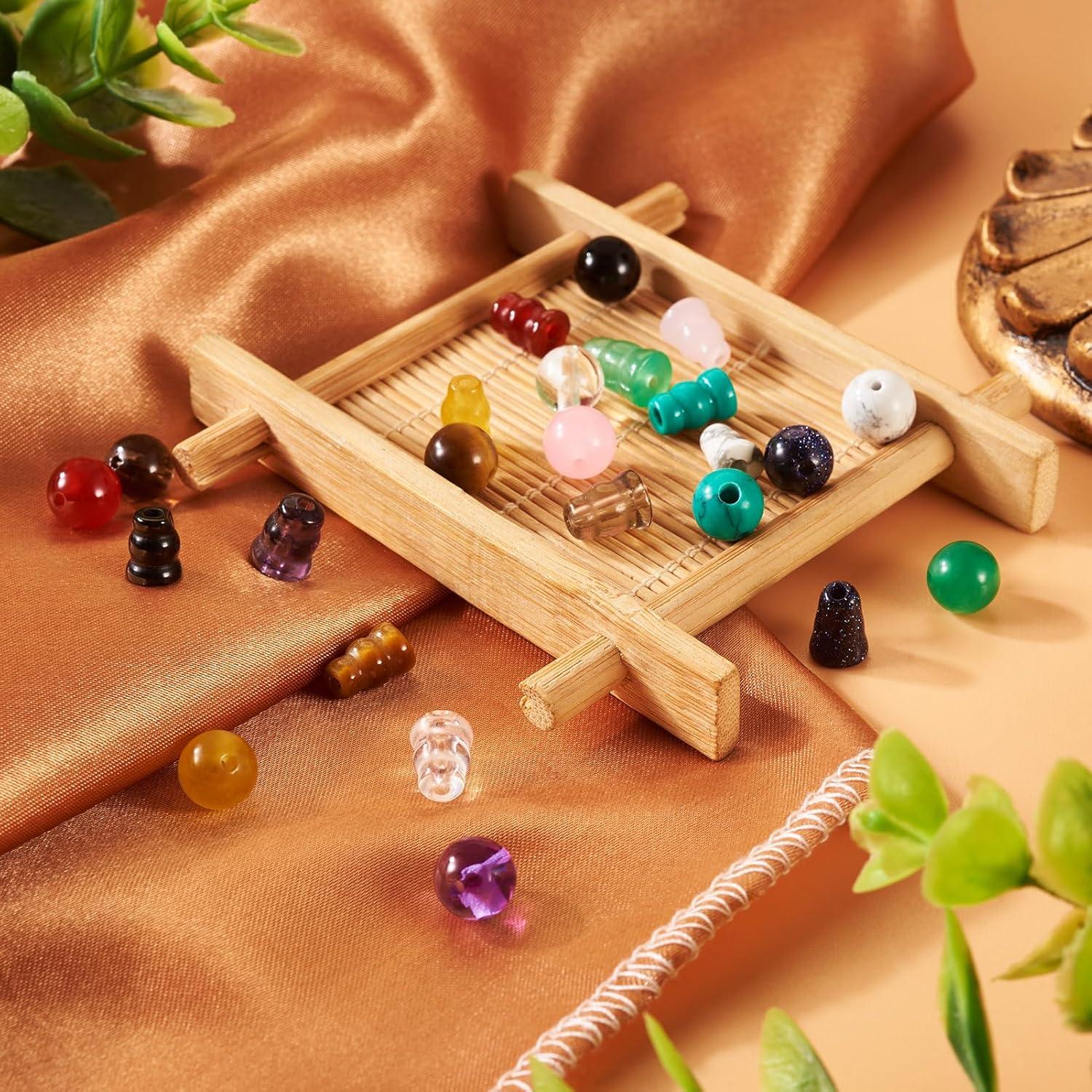 Cuentas Guru de 3 Agujeros Craftdady - 12 Estilos de Piedras Preciosas