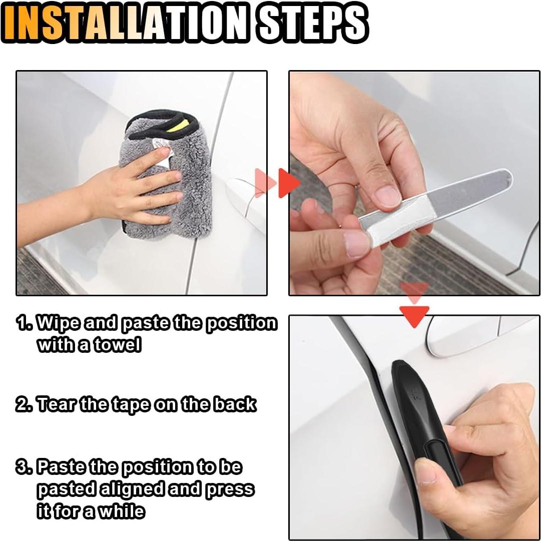 4 Protectores de Bordes de Puerta SMILFUY Anticolisión Negro