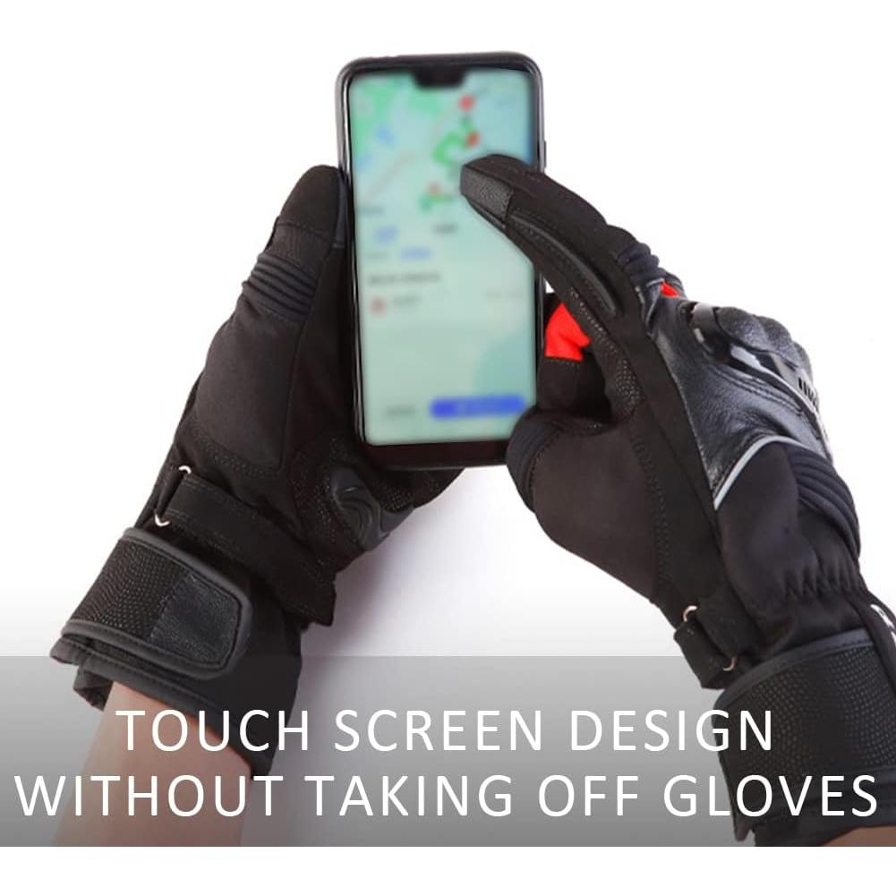 Guantes de Invierno OLizee Impermeables Ajustables para Motocicleta