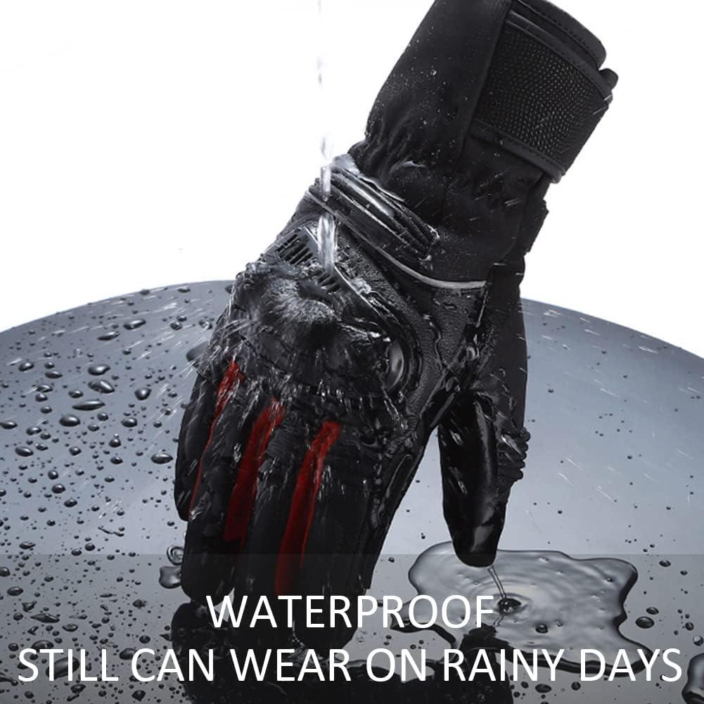 Guantes de Invierno OLizee Impermeables Ajustables para Motocicleta
