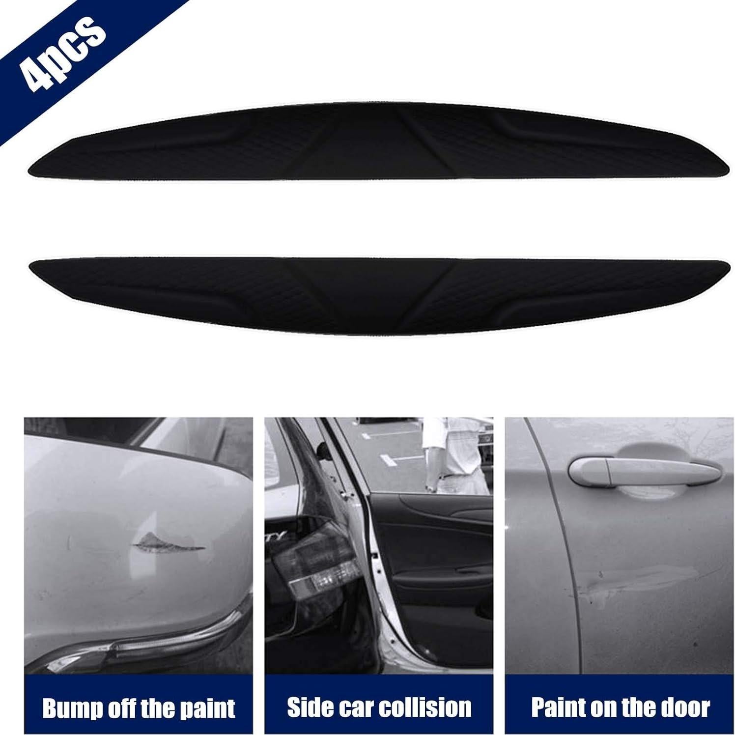 4 Protectores de Bordes de Puerta Micro Traders Gel Silicona Negro