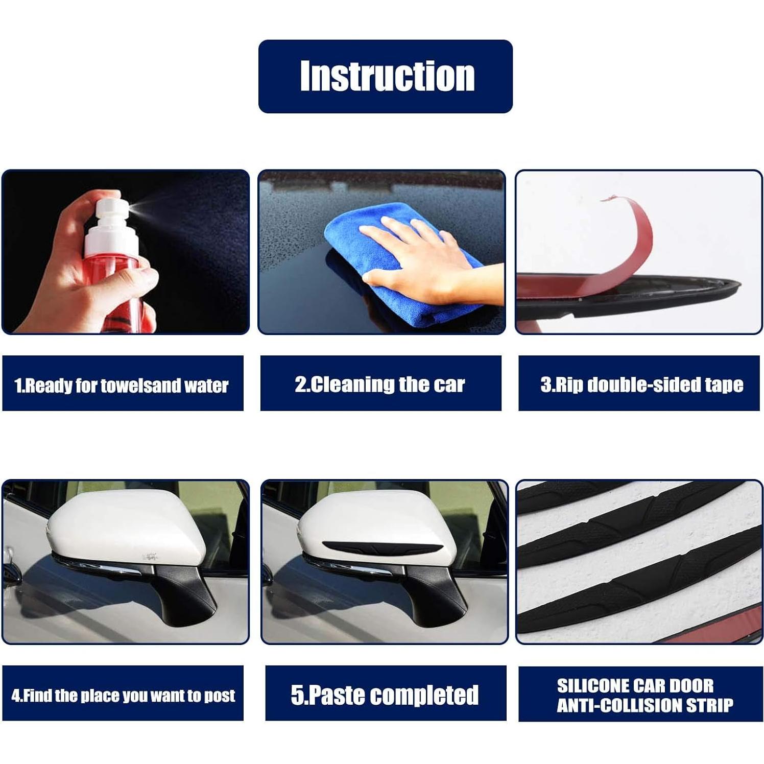 4 Protectores de Bordes de Puerta Micro Traders Gel Silicona Negro