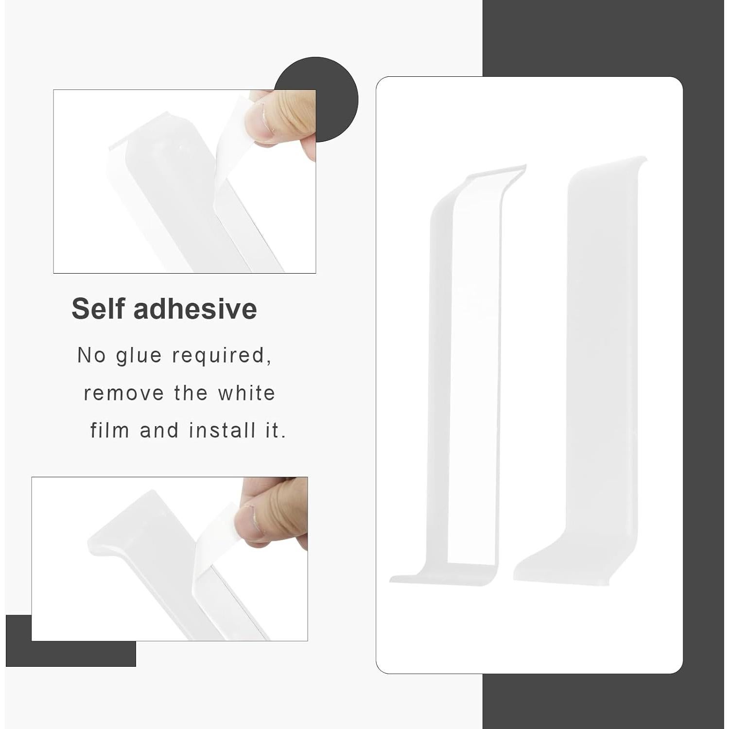 Bloques de Esquina Autoadhesivos COUKIU para Rodapiés 10.16cm Blanco