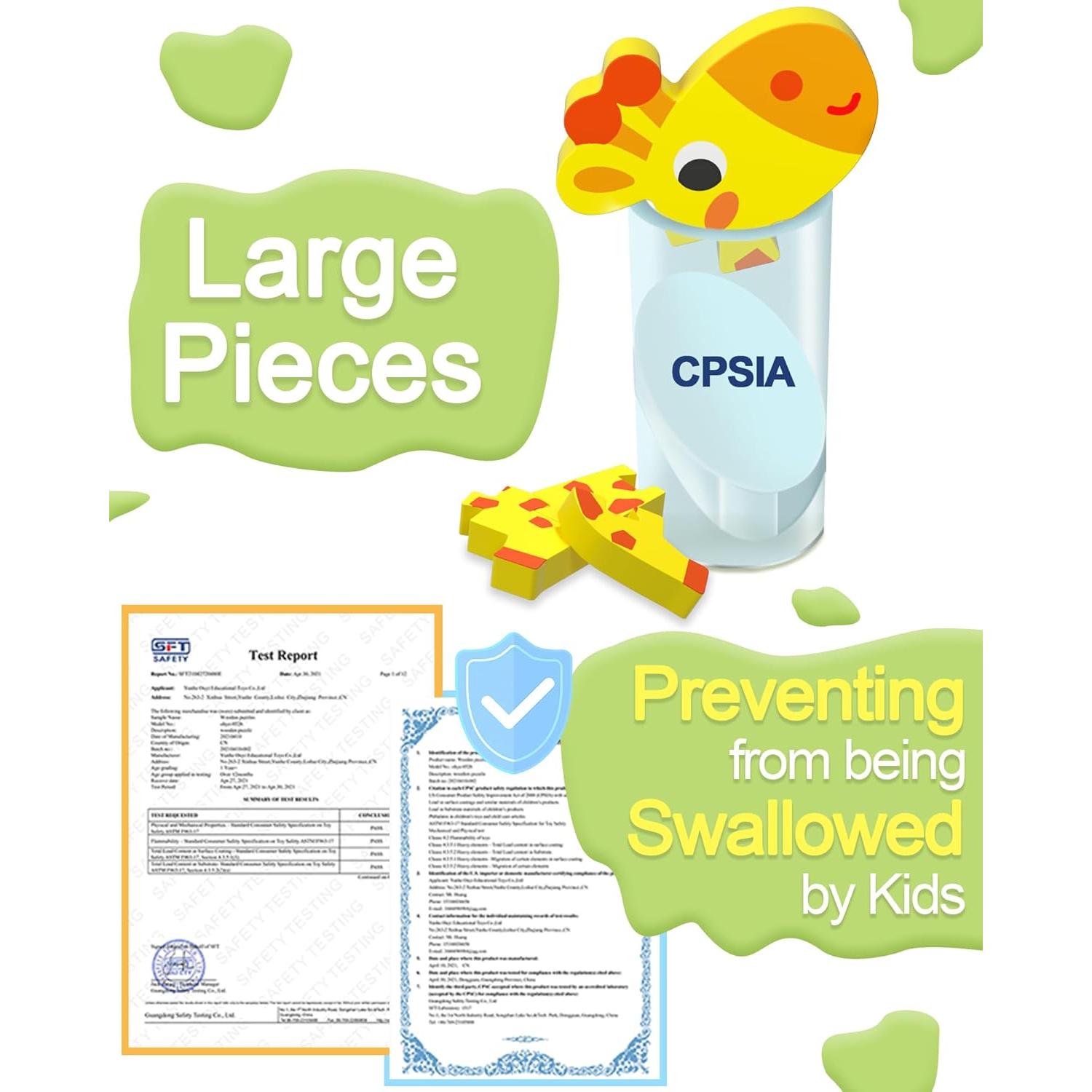 Rompecabezas de Madera Benresive 6 Piezas Montessori 1-3 Años