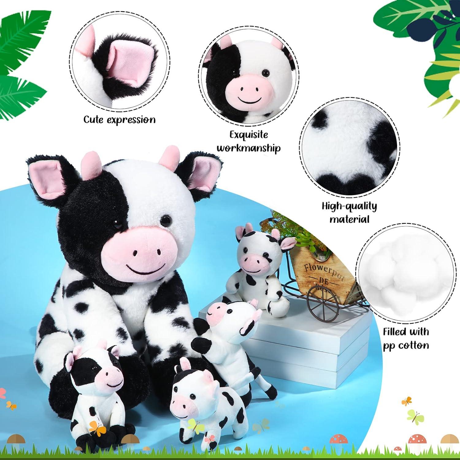 Conjunto de 5 Animales de Peluche Vaca Sumind Lindo
