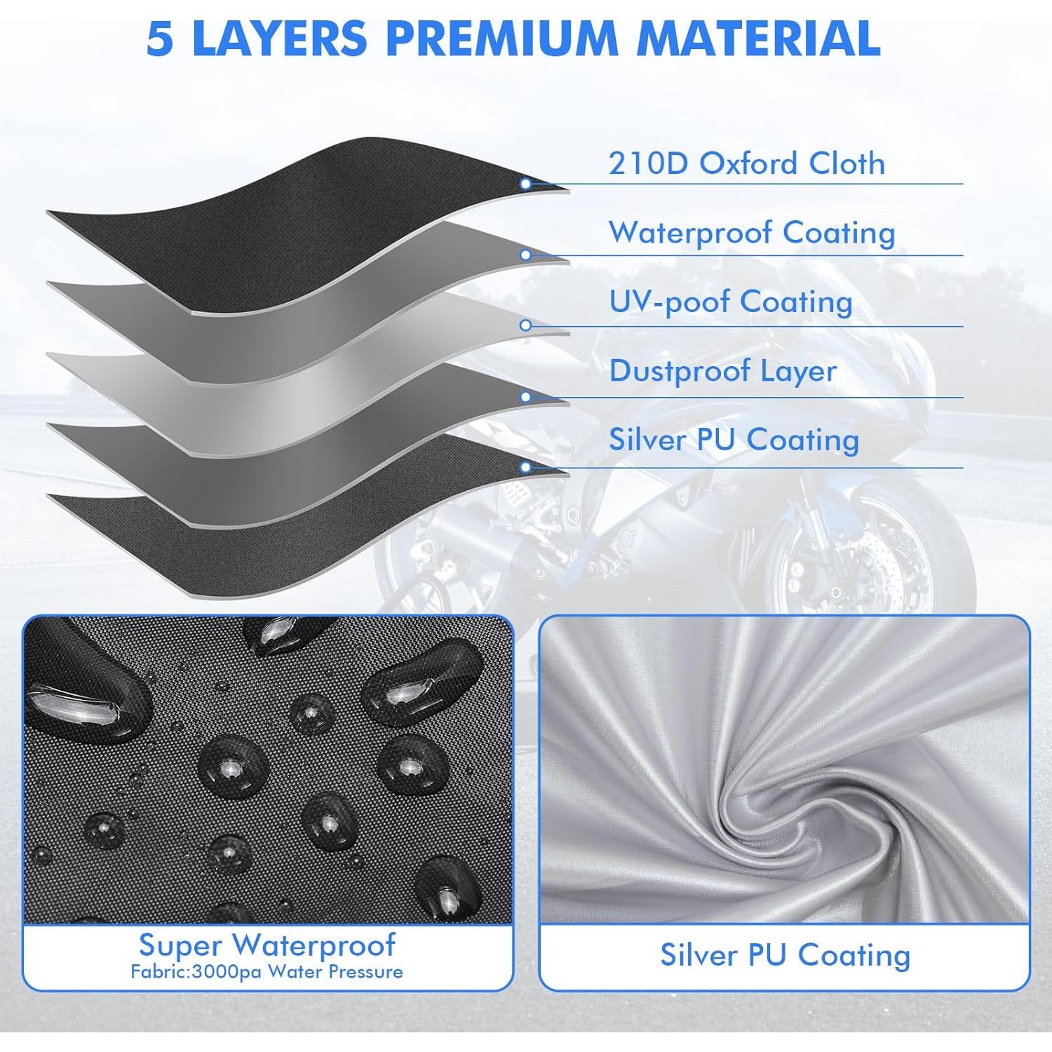 Funda para Motocicleta NEVERLAND M40-32-L Impermeable Negra