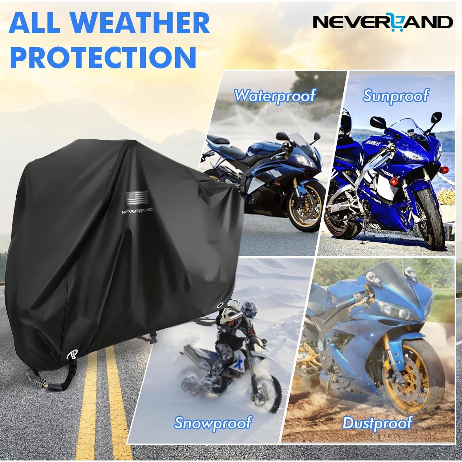 Funda para Motocicleta NEVERLAND M40-32-L Impermeable Negra