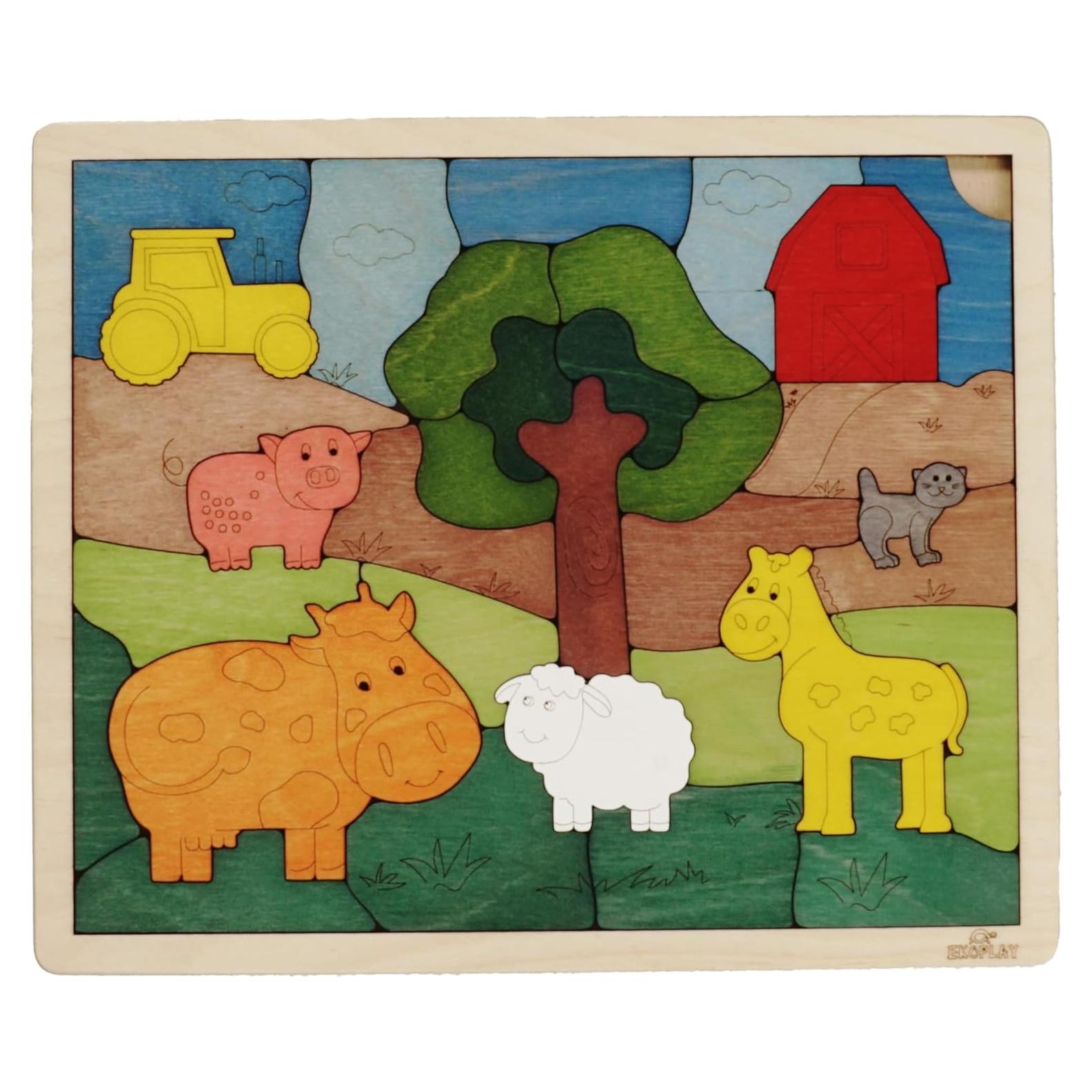 Rompecabezas de Madera Ekoplay Down on The Farm 33 Piezas