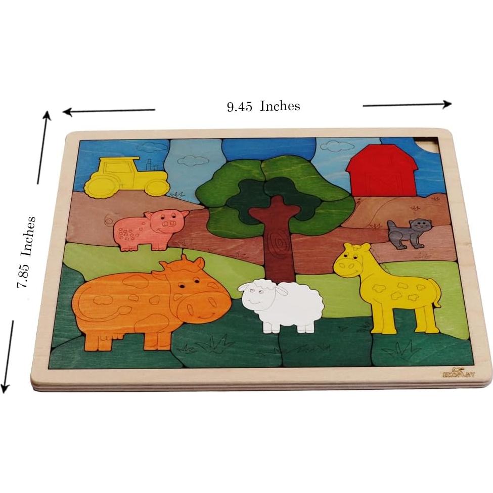 Rompecabezas de Madera Ekoplay Down on The Farm 33 Piezas