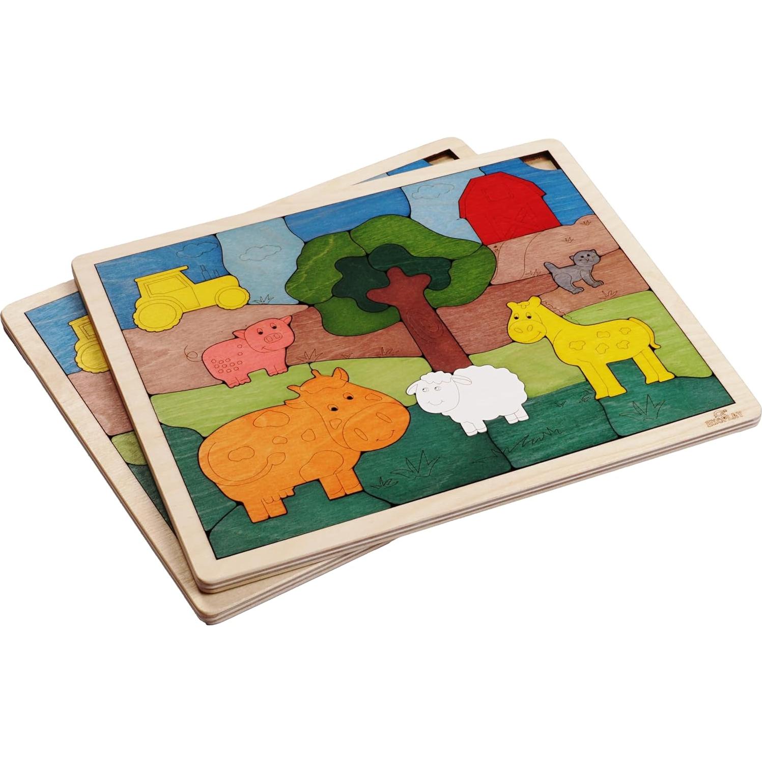 Rompecabezas de Madera Ekoplay Down on The Farm 33 Piezas