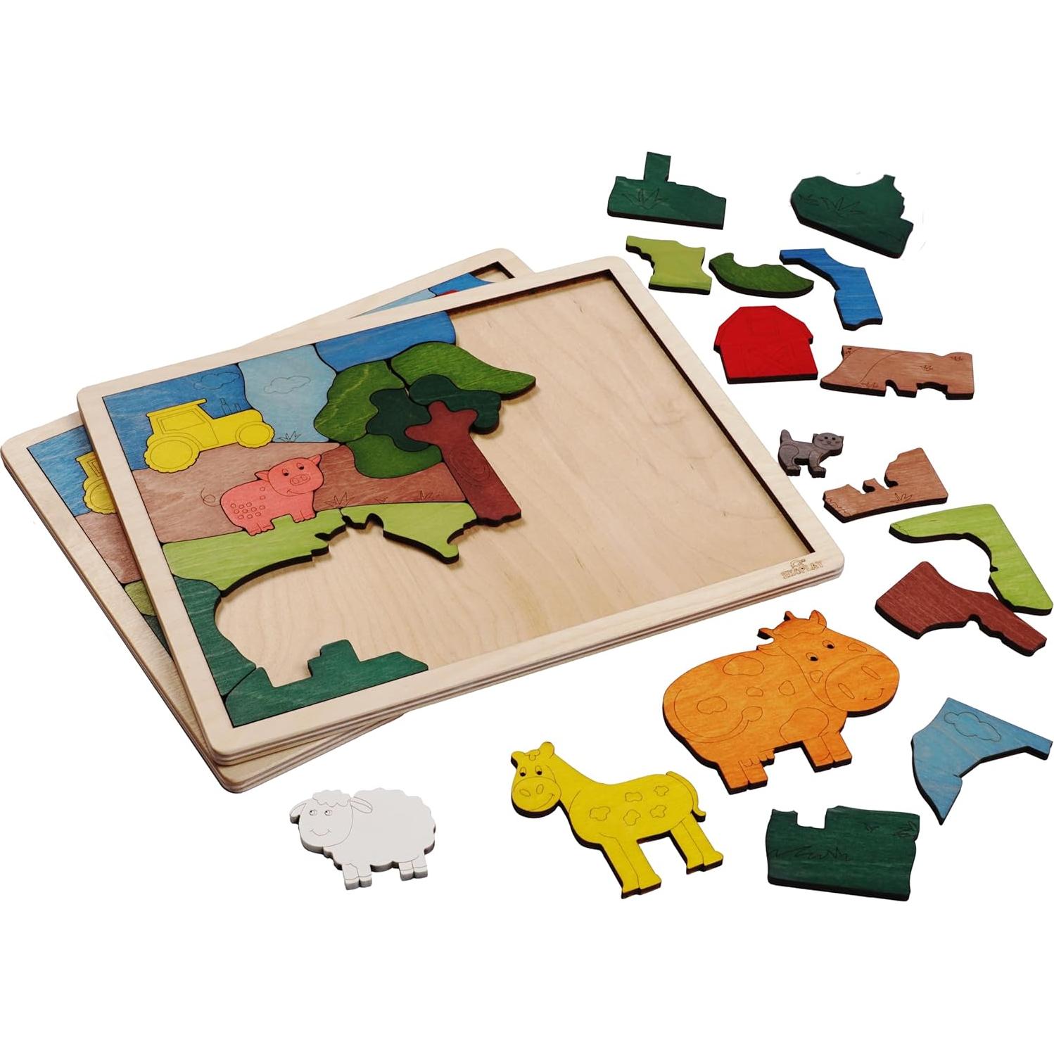 Rompecabezas de Madera Ekoplay Down on The Farm 33 Piezas