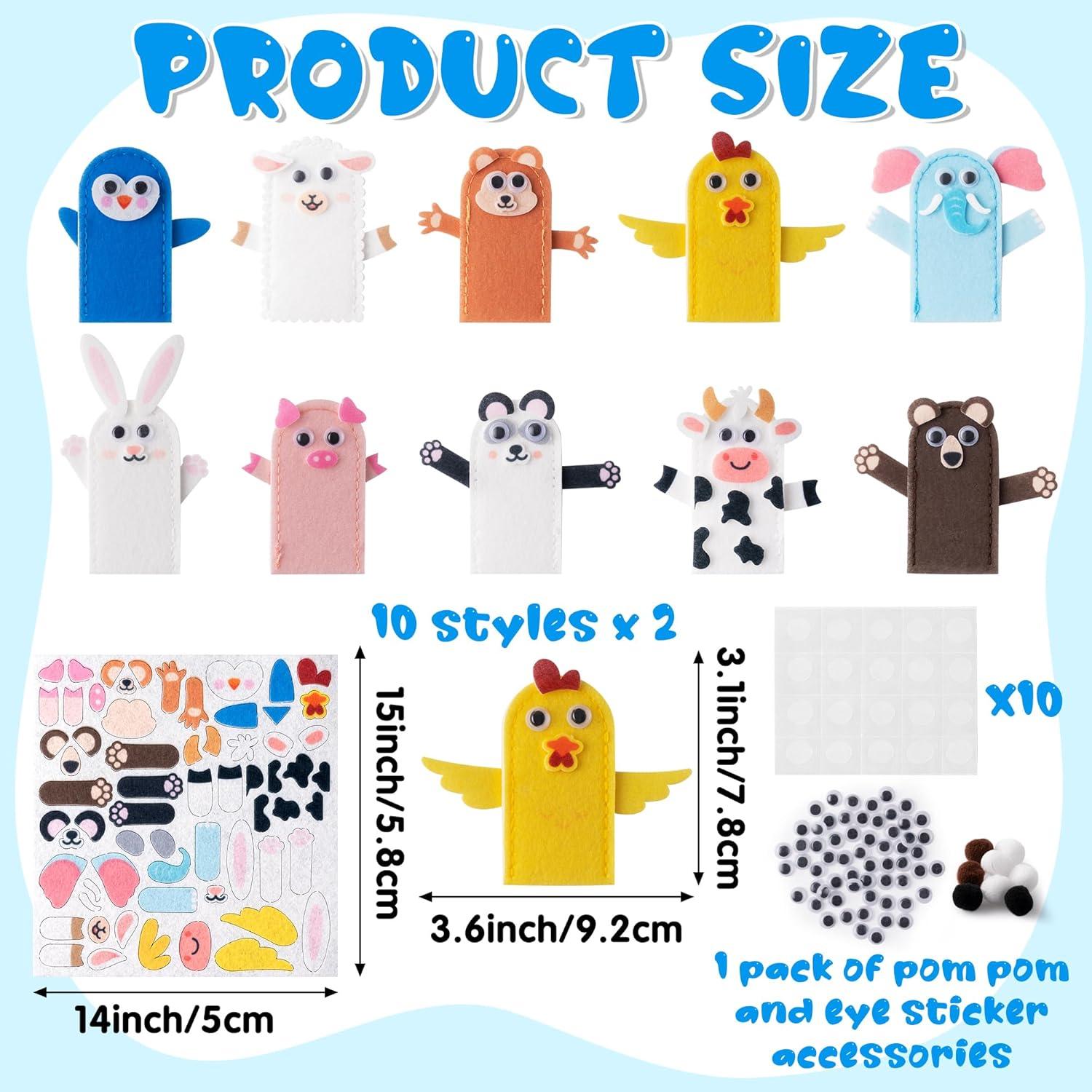 Títeres de dedo de animales COcnny - Kit de 20 piezas