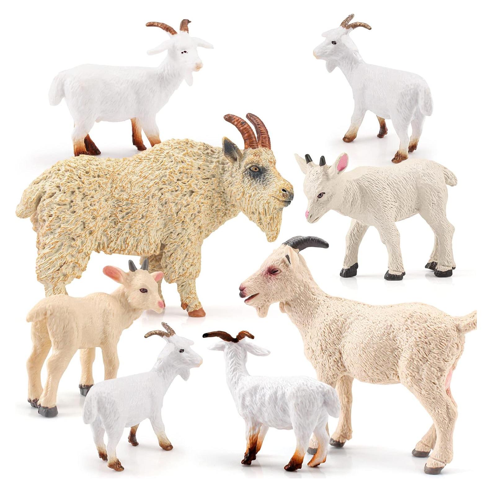 Conjunto de 8 Figuras de Cabra LC JoyCre Juguetes de Granja