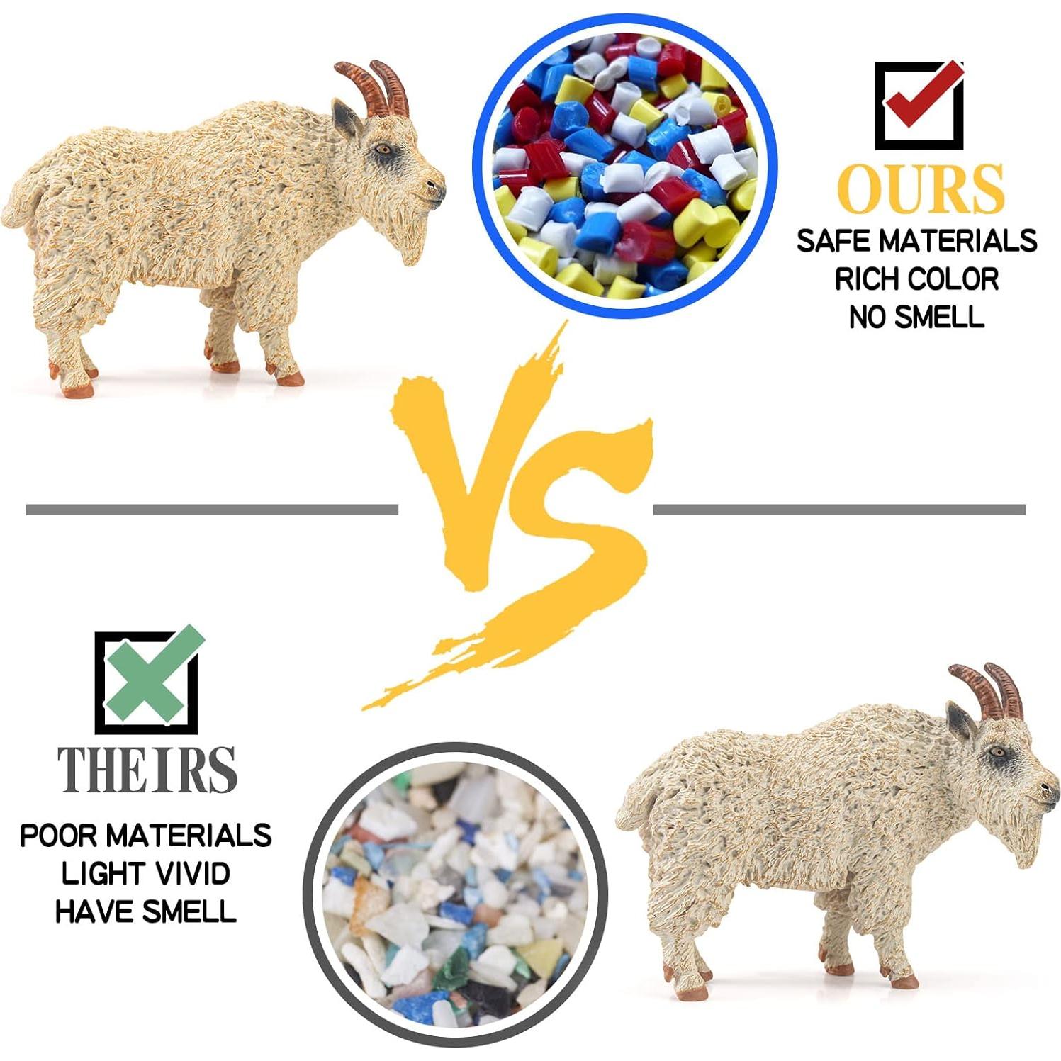 Conjunto de 8 Figuras de Cabra LC JoyCre Juguetes de Granja