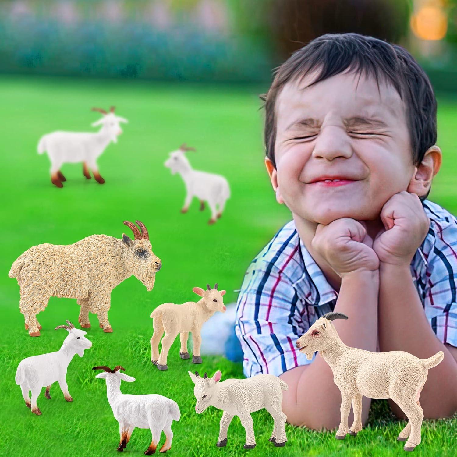 Conjunto de 8 Figuras de Cabra LC JoyCre Juguetes de Granja