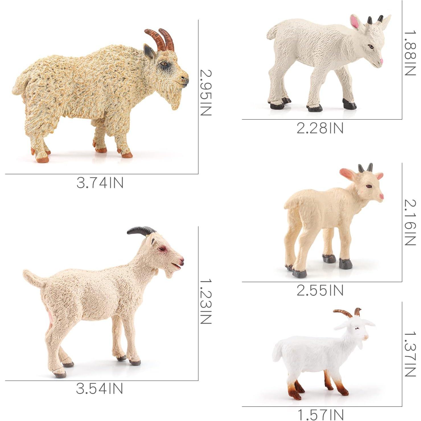 Conjunto de 8 Figuras de Cabra LC JoyCre Juguetes de Granja