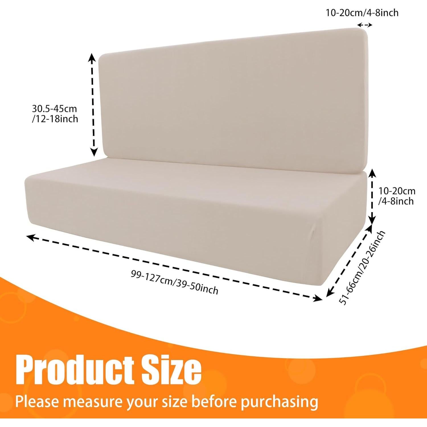 Cubiertas de Cojines para Sofá de RV BIETYONE Beige 2 Piezas