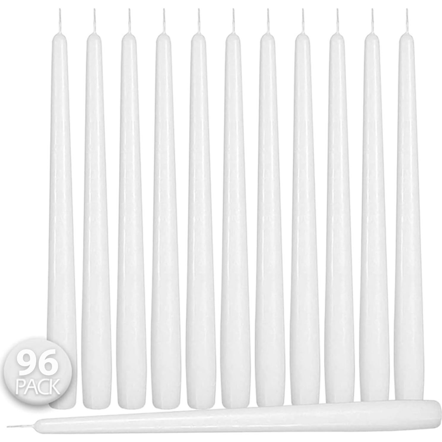 Velas Taper Altas Hyoola 10 Pulgadas Blancas Sin Aroma - 96 Unidades