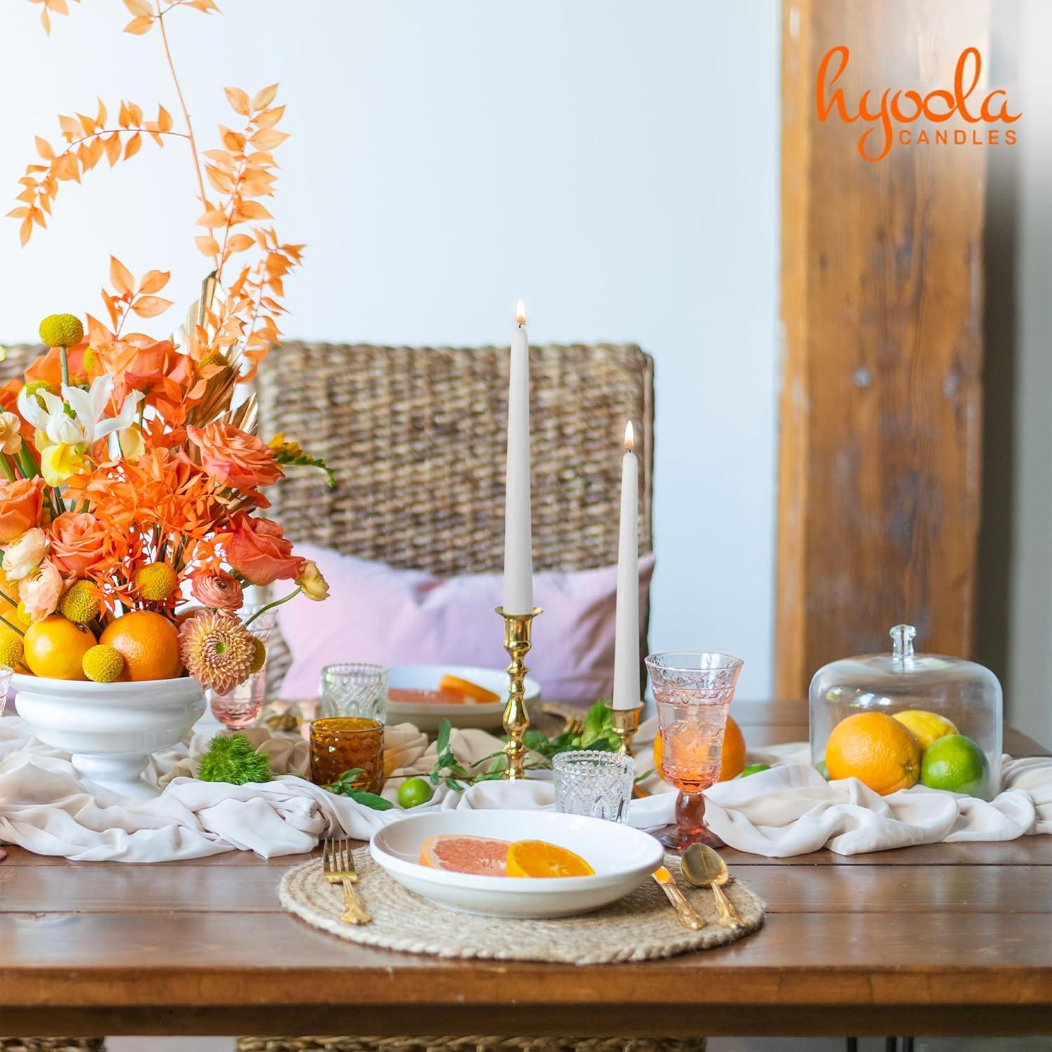 Velas Taper Altas Hyoola 10 Pulgadas Blancas Sin Aroma - 96 Unidades