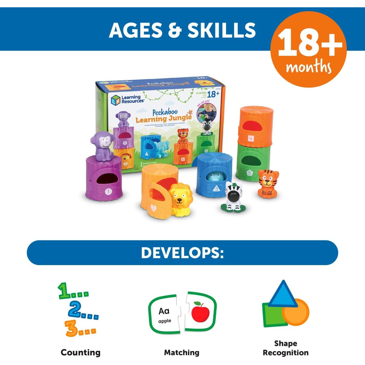 Juguete Educativo Peekaboo Selva 10 Piezas 18 Meses+