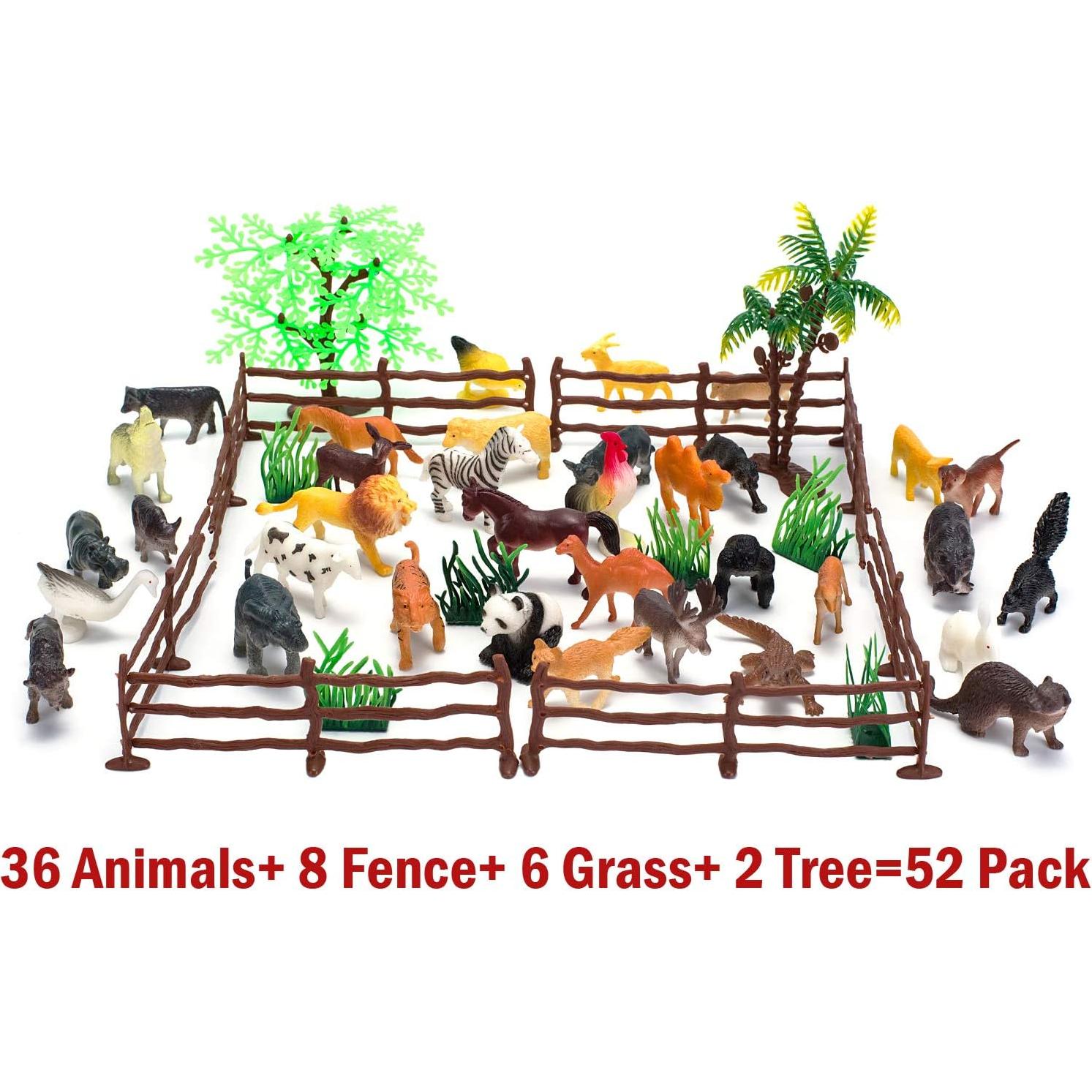 Figuras de Animales Safari 52 Pcs Juguetes Educativos