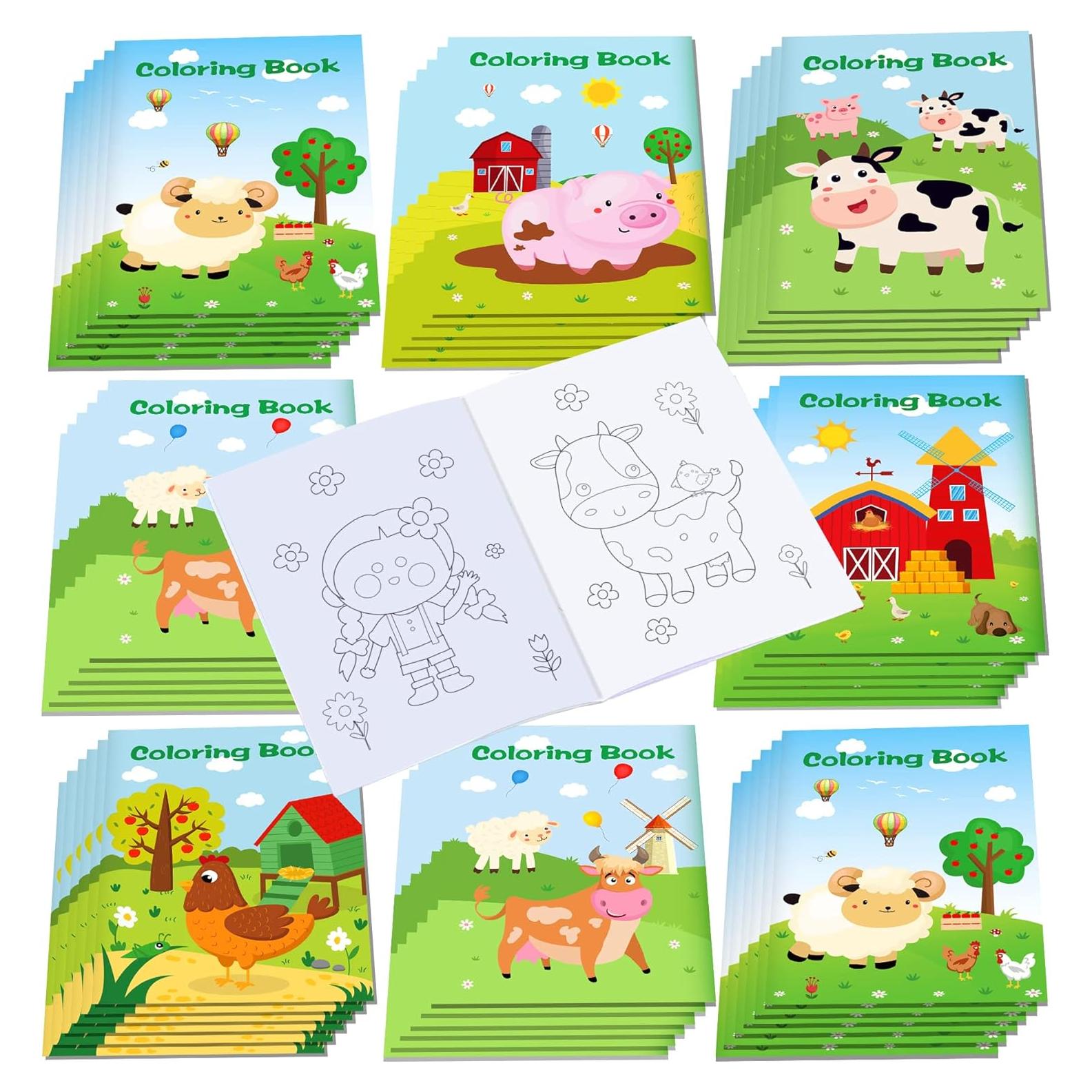 12 Libros para Colorear de Animales de Granja - Littkeef