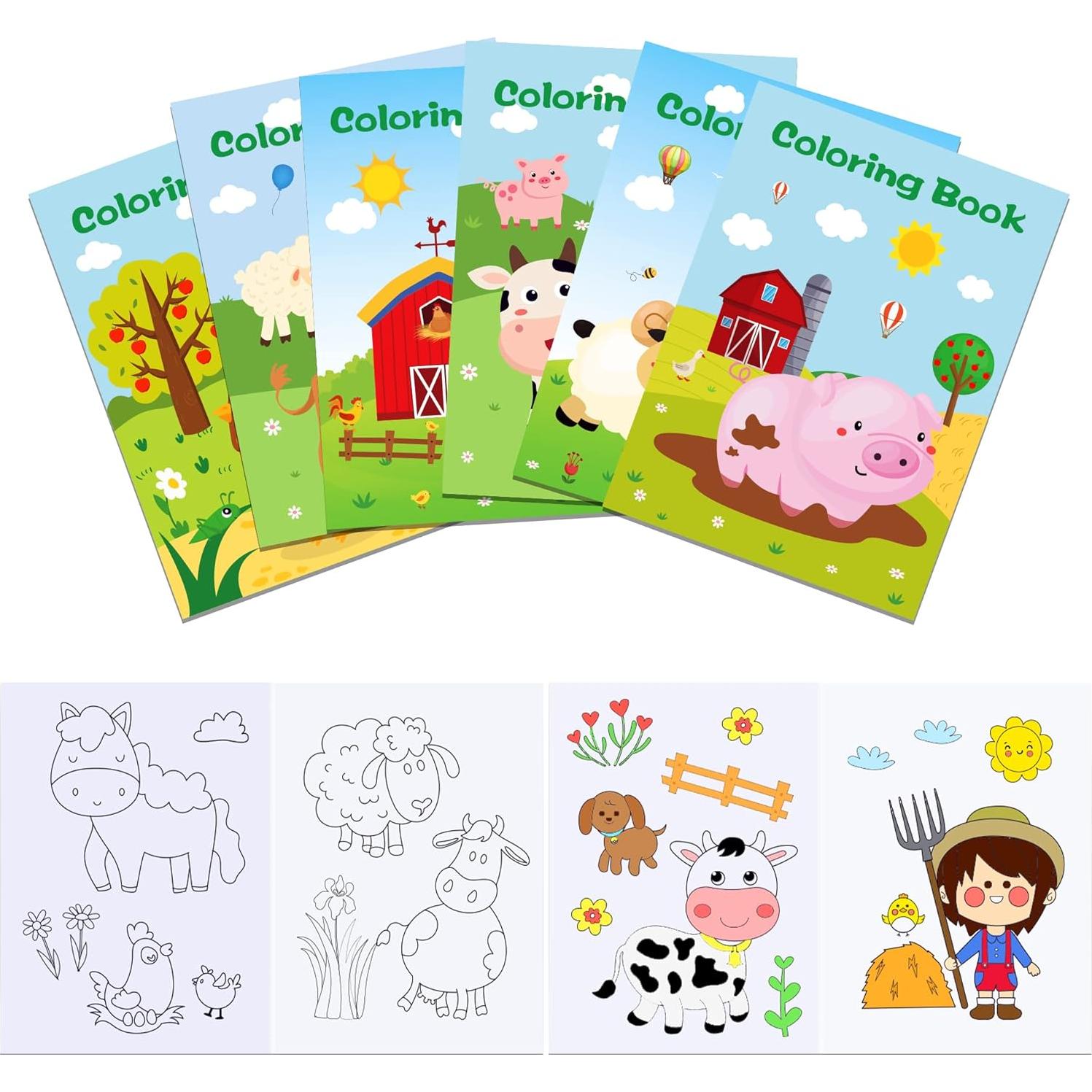 12 Libros para Colorear de Animales de Granja - Littkeef