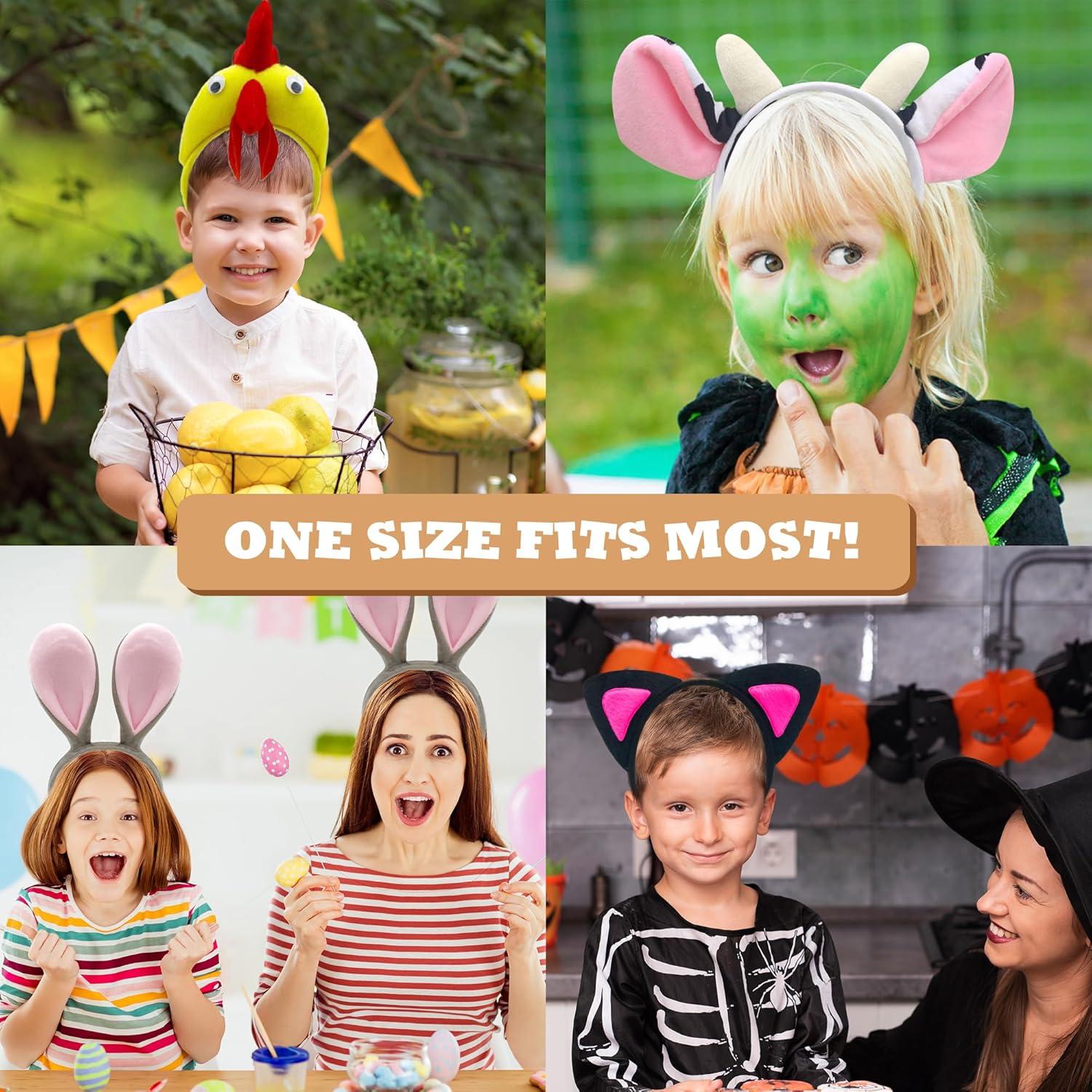 Diademas de Animales de Granja 6 Piezas para Fiesta