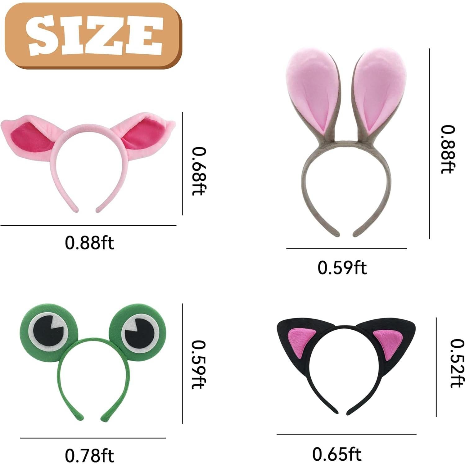 Diademas de Animales de Granja 6 Piezas para Fiesta