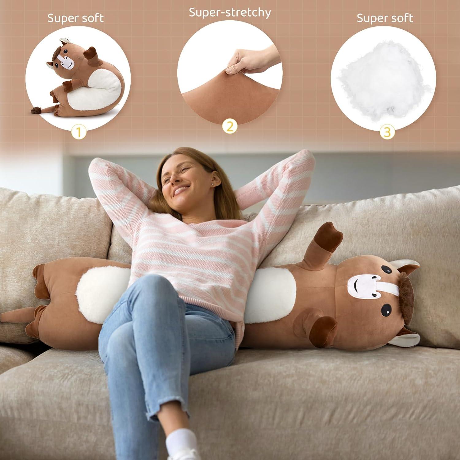 Almohada de Peluche Caballo Tezituor 109 cm Suave y Larga