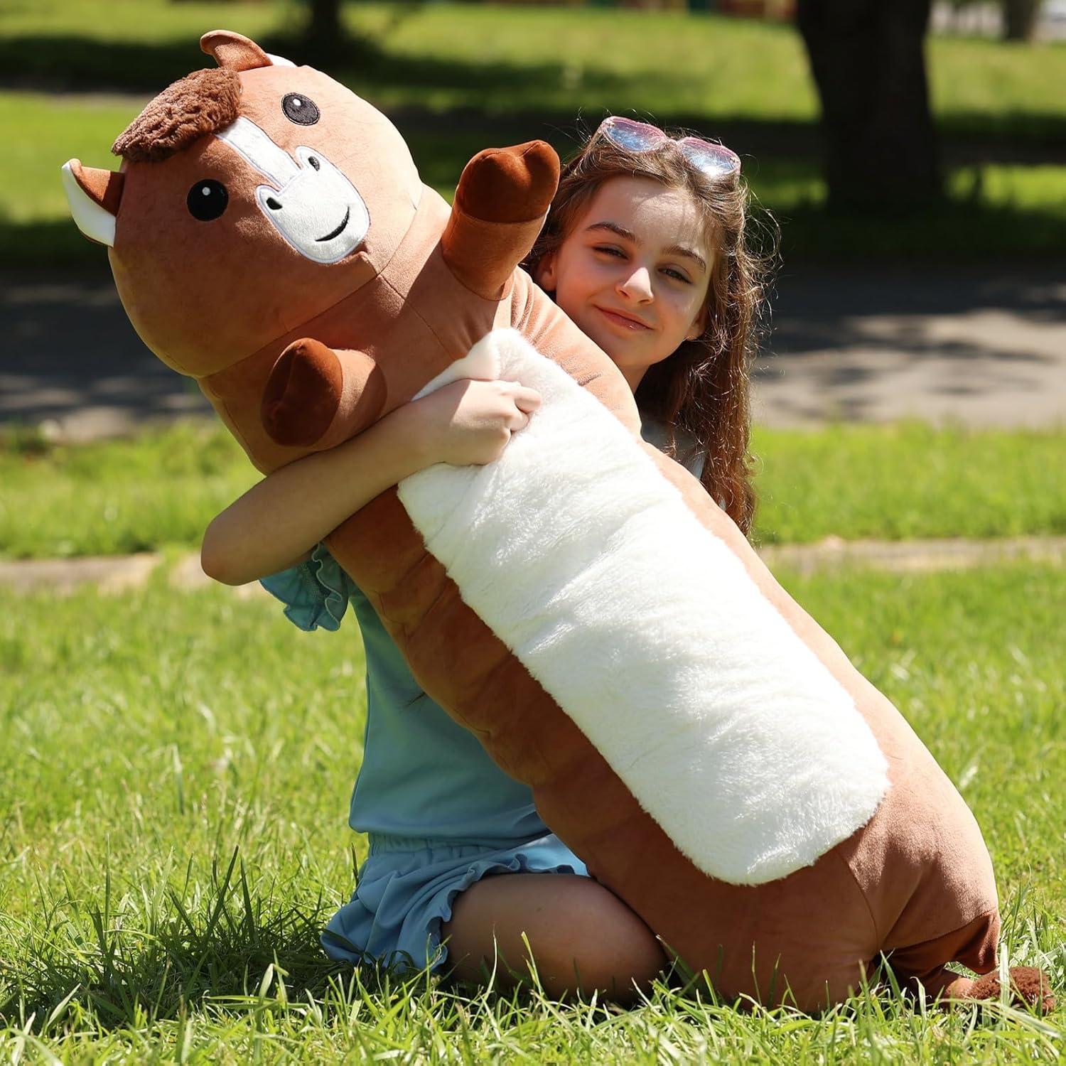 Almohada de Peluche Caballo Tezituor 109 cm Suave y Larga
