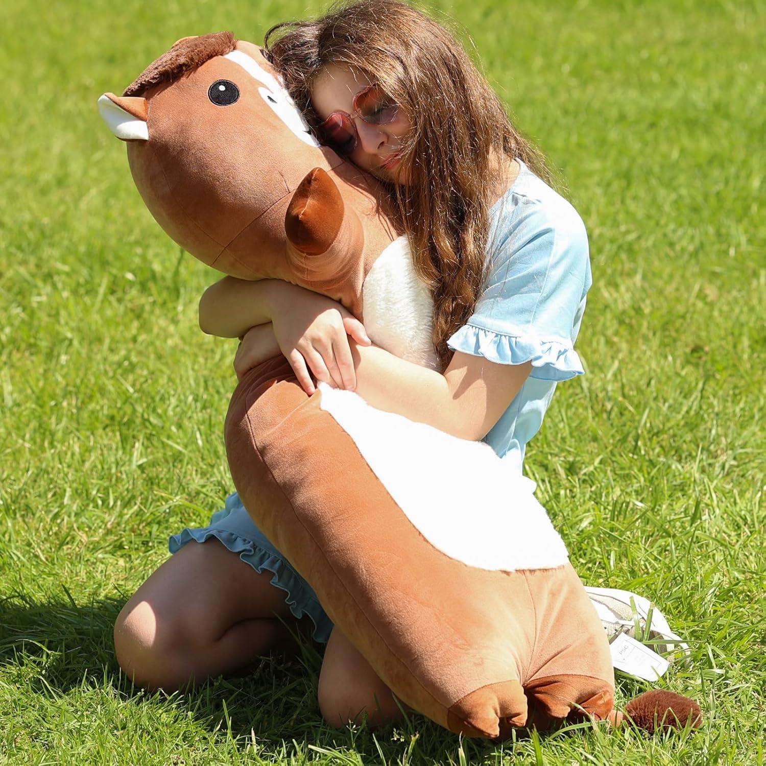 Almohada de Peluche Caballo Tezituor 109 cm Suave y Larga