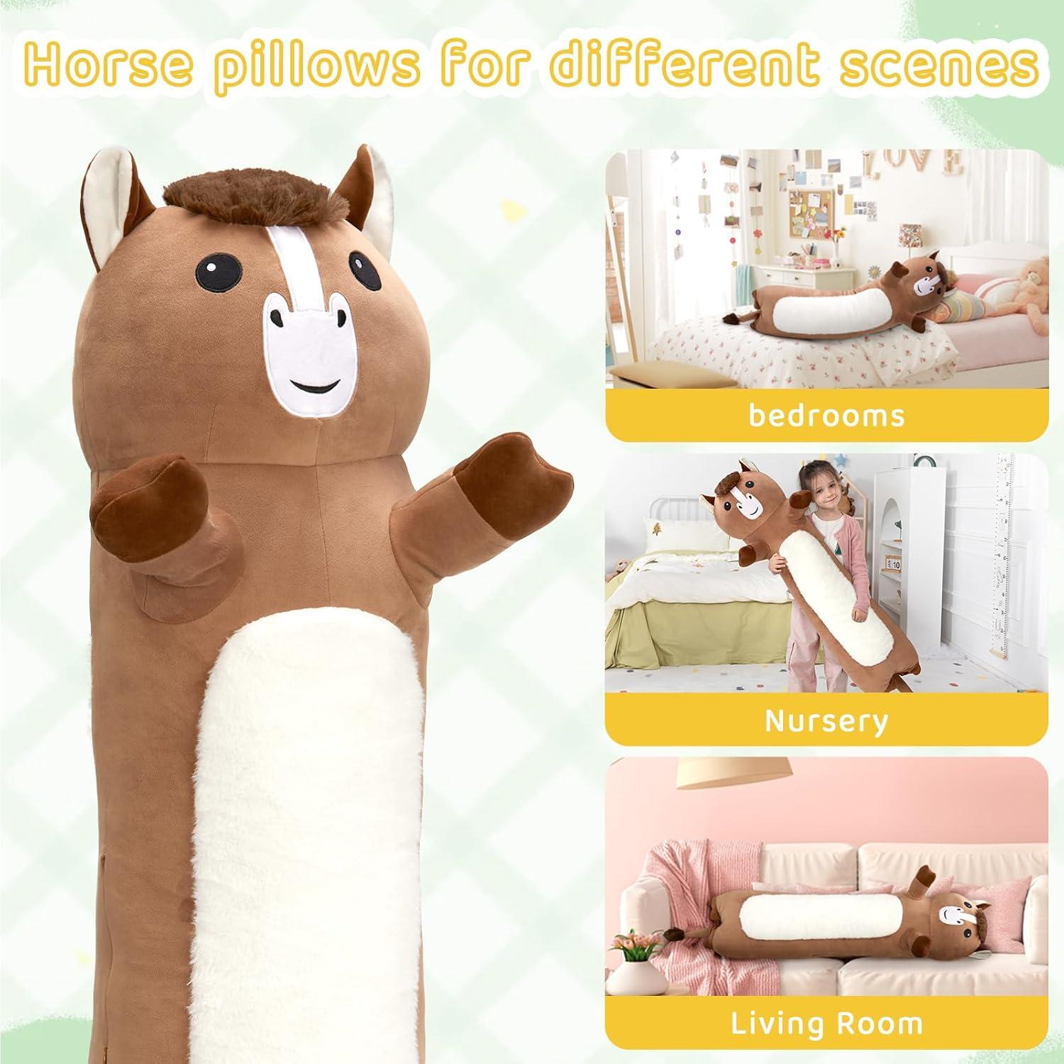 Almohada de Peluche Caballo Tezituor 109 cm Suave y Larga