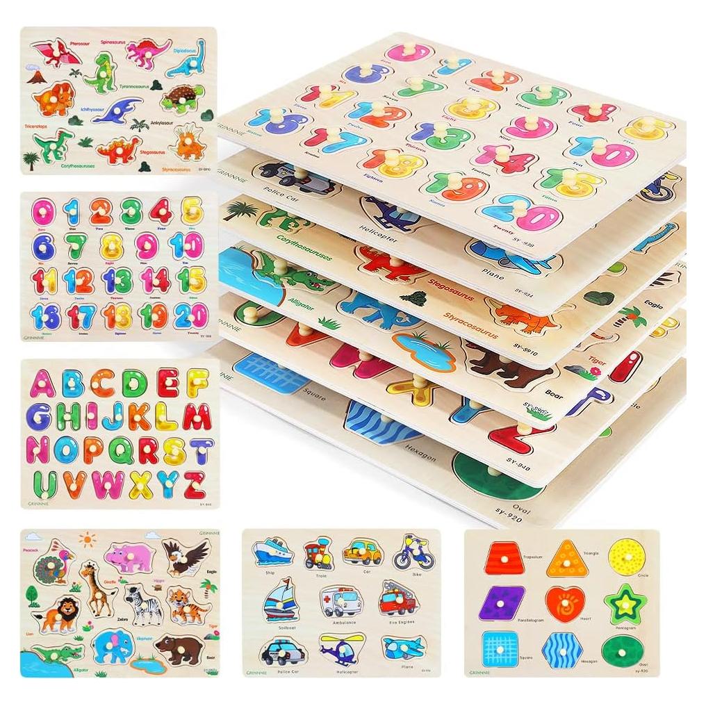 Rompecabezas de Madera GRINNNIE Set 6 Piezas Educativos