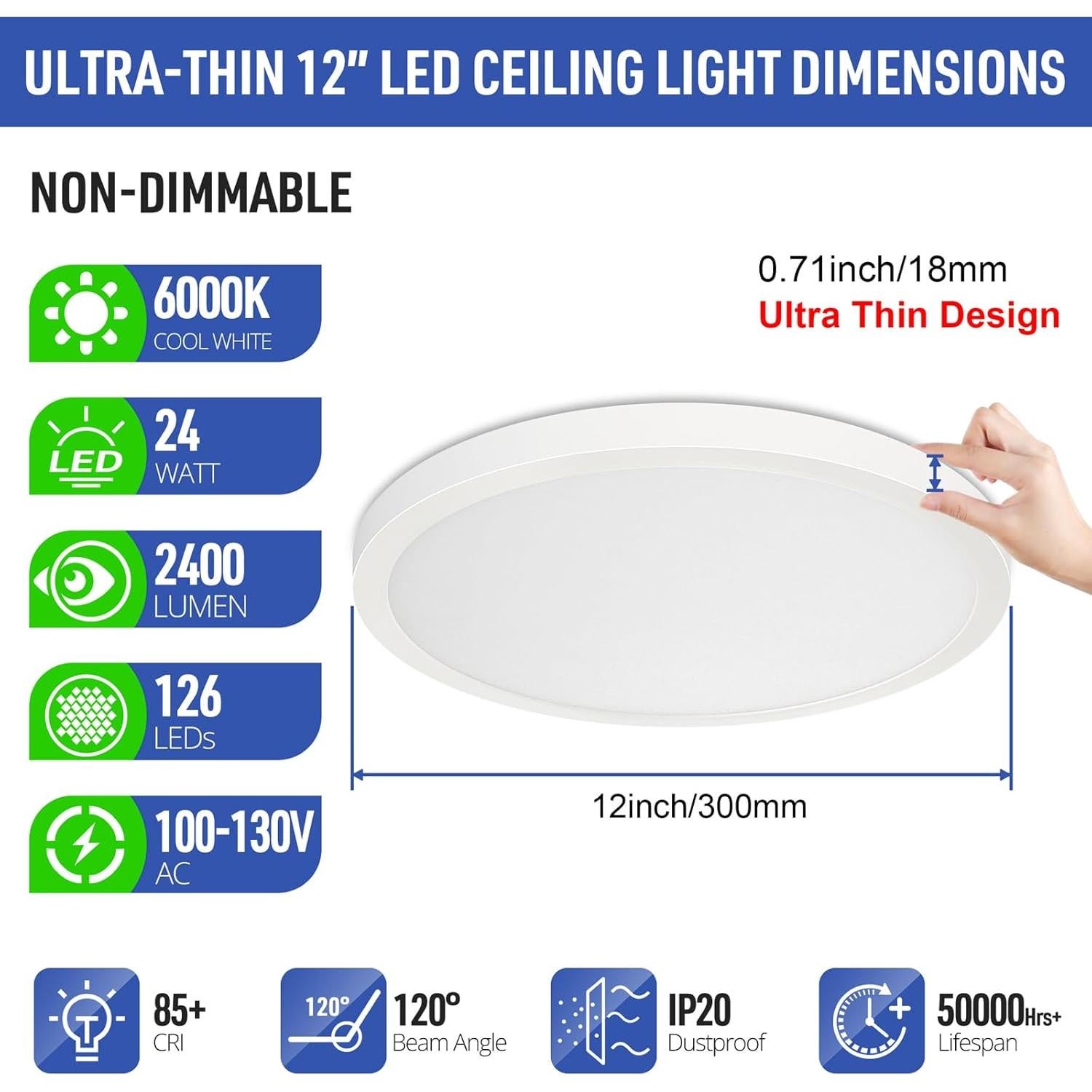 Luz de Techo LED Empotrada SunRider 24W 2400LM 6000K Blanco Frío