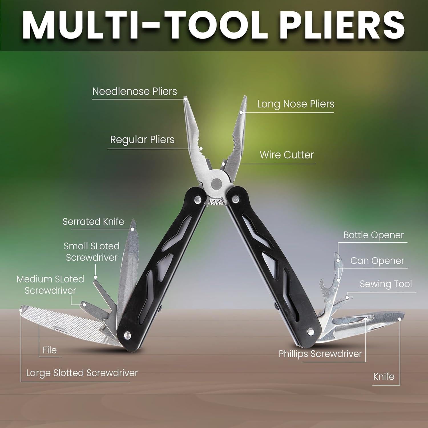 Herramienta Multiuso 14-en-1 Versaforge Acero Inoxidable