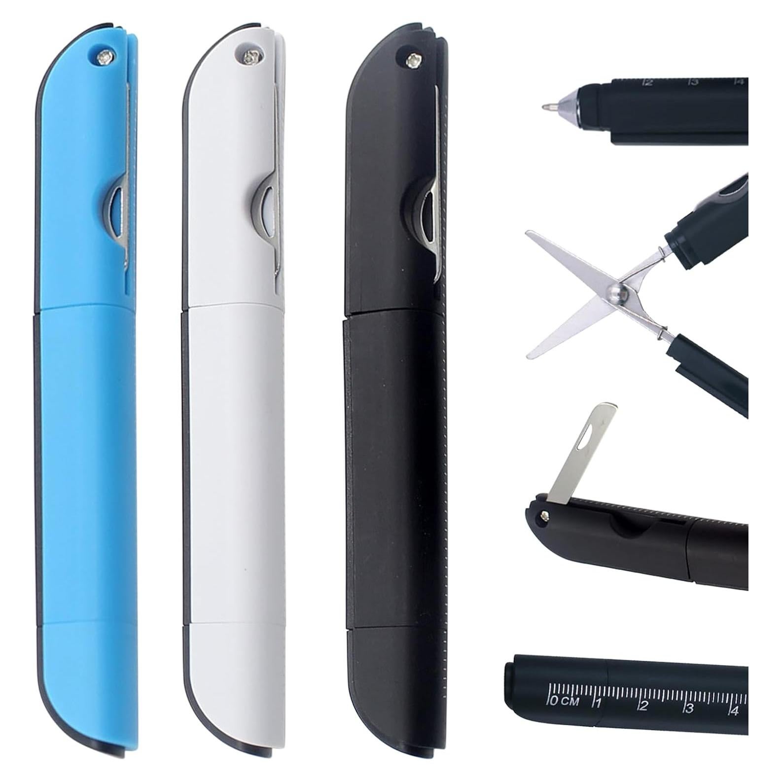 Bolígrafo Multi-Herramienta SAMIQU 4 en 1 con Tijeras y Regla