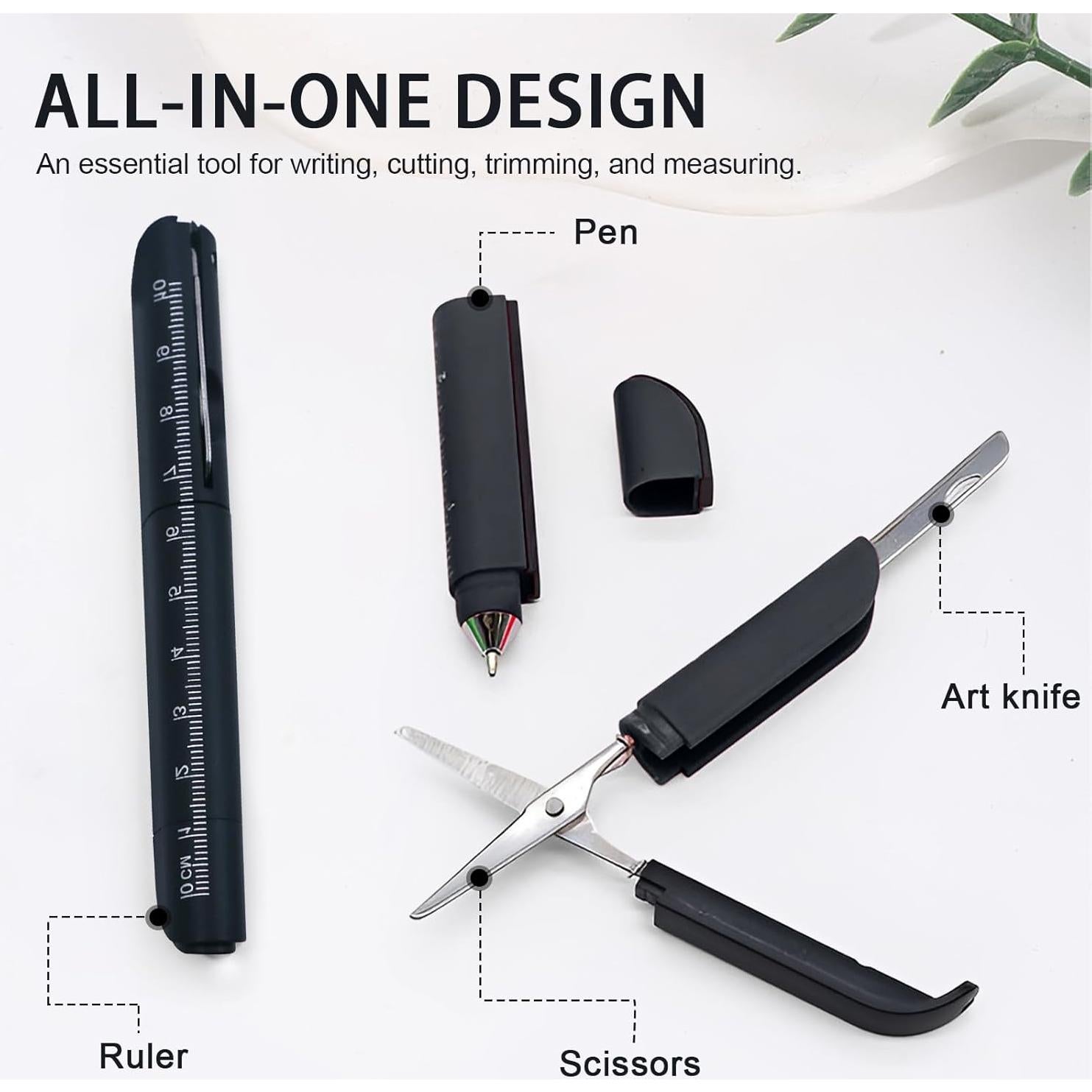 Bolígrafo Multi-Herramienta SAMIQU 4 en 1 con Tijeras y Regla