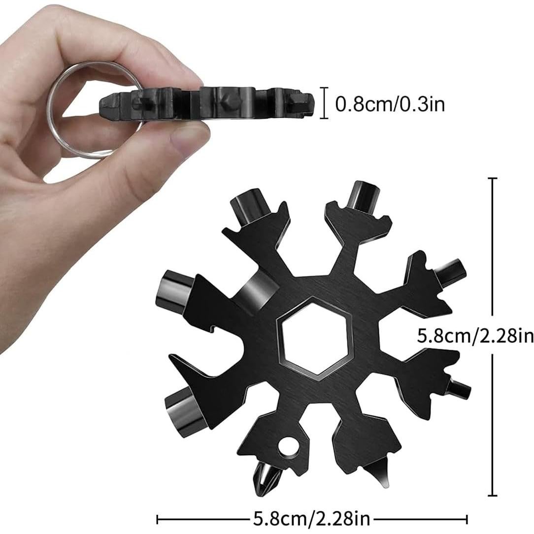Herramienta Multiusos Copo de Nieve 18 en 1 Genérico - Negro