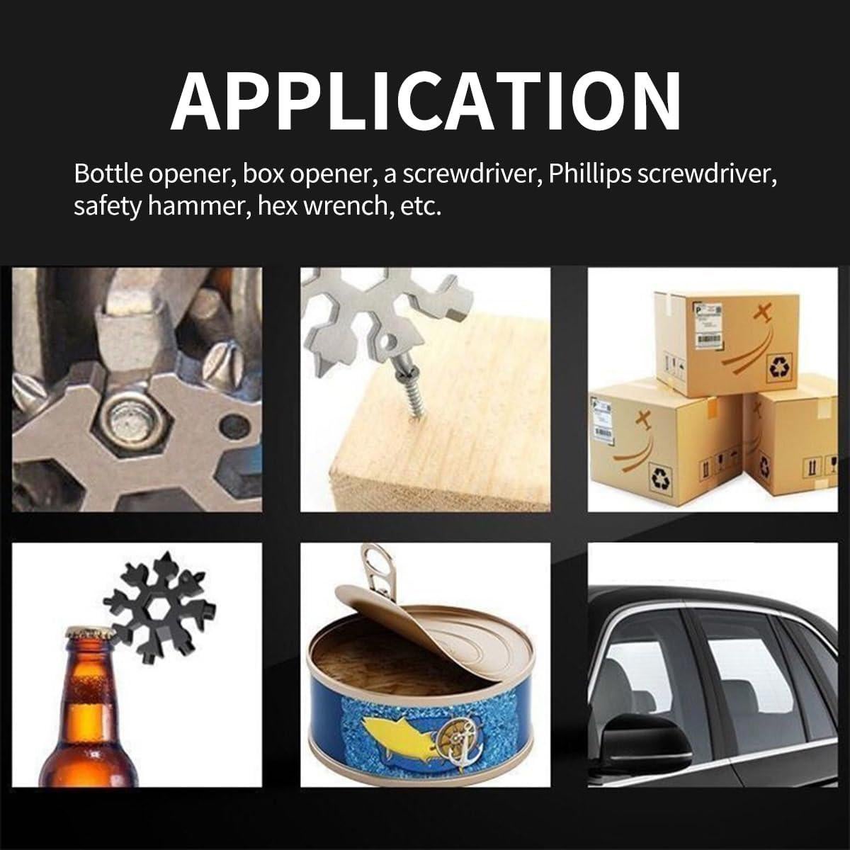 Herramienta Multiusos Copo de Nieve 18 en 1 Genérico - Negro