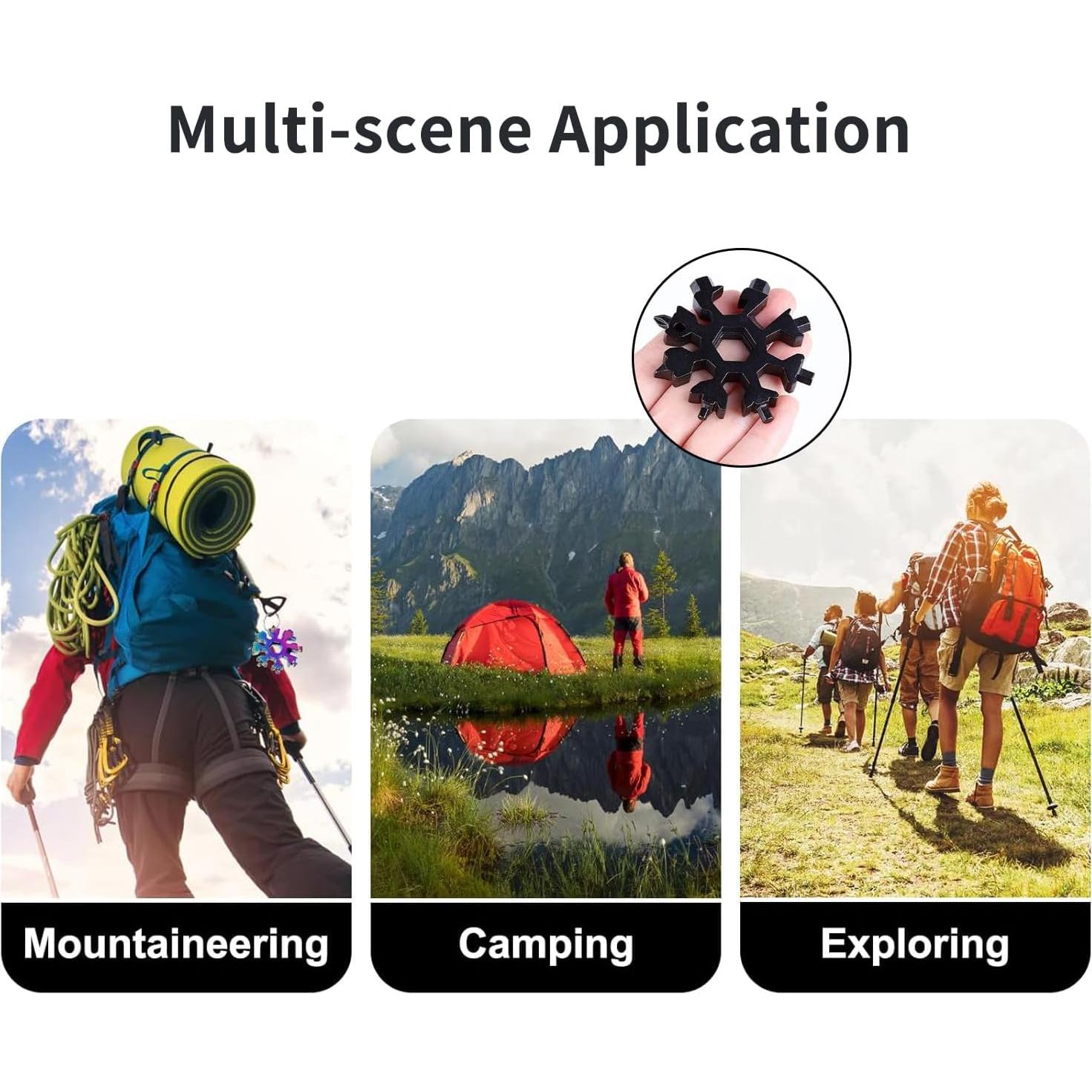 Herramienta Multiusos Copo de Nieve 18 en 1 Genérico - Negro