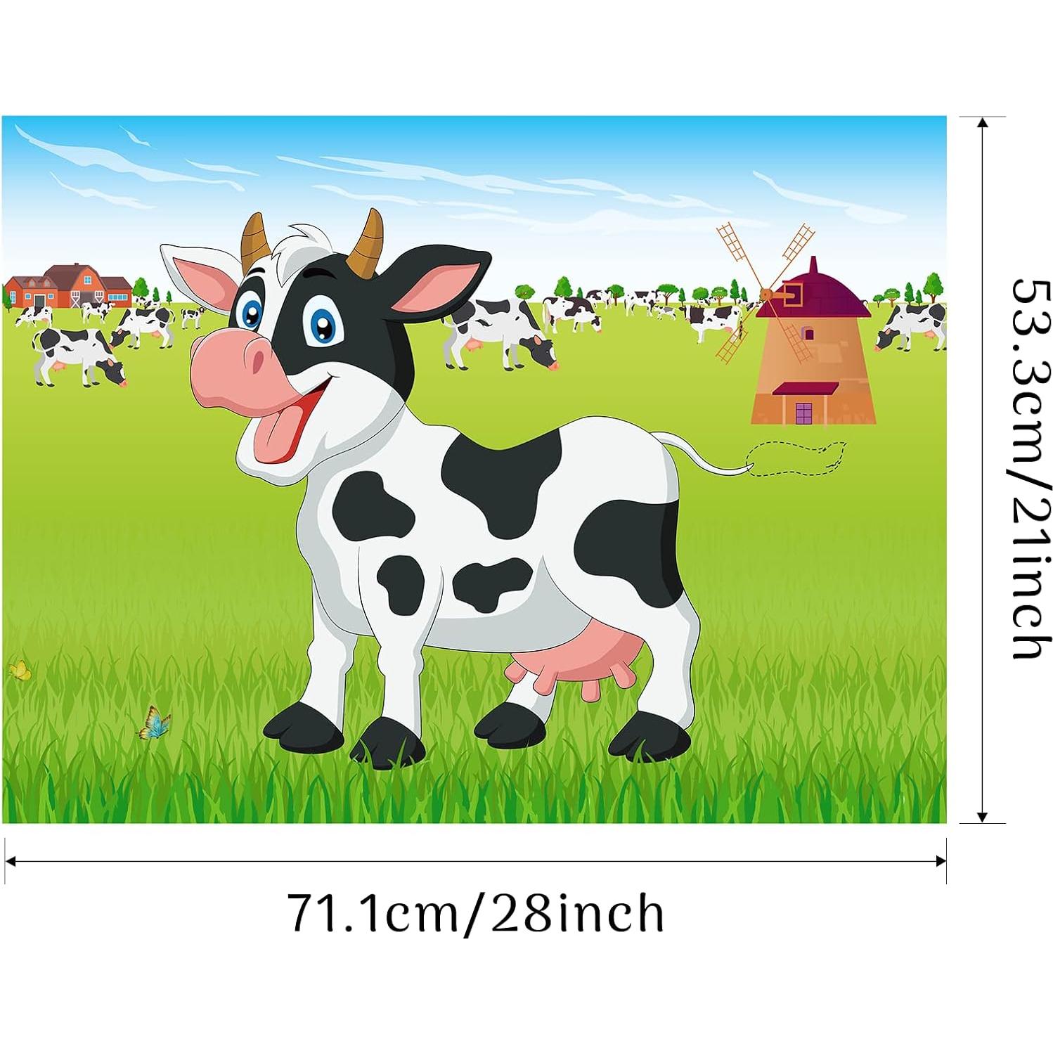 Juego de Pin the Tail on The Cow Morcheiong 48 colas fiesta