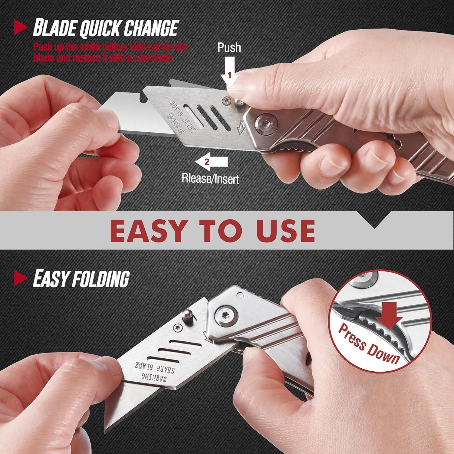 Cuchillo Utilitario Plegable Becowin 11cm Acero Inoxidable 6-en-1