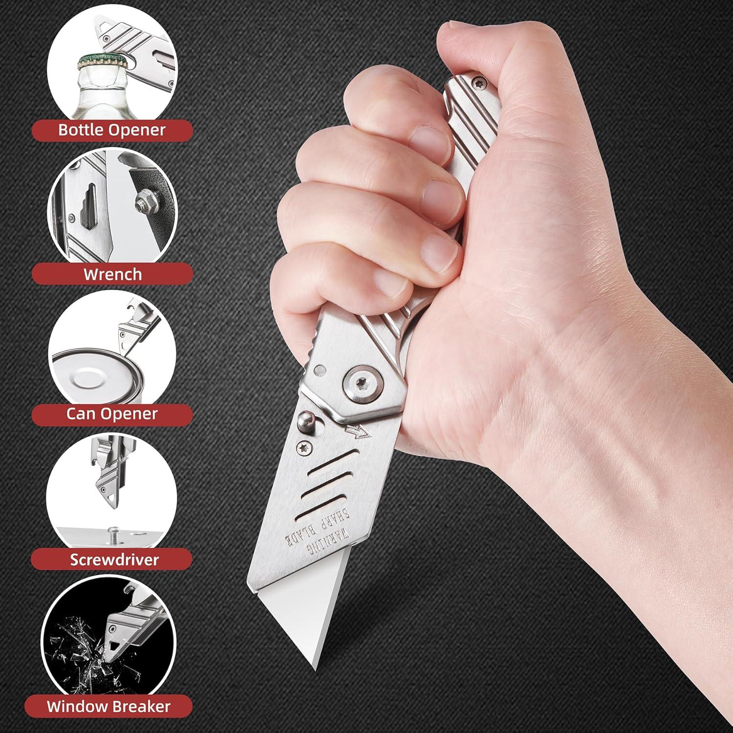 Cuchillo Utilitario Plegable Becowin 11cm Acero Inoxidable 6-en-1