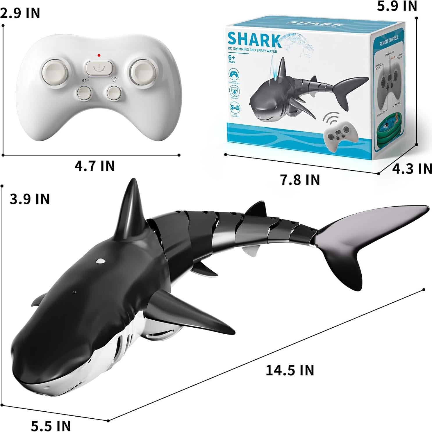Tiburón RC Control Remoto 2.4GHz BLmukce 36.8cm Negro