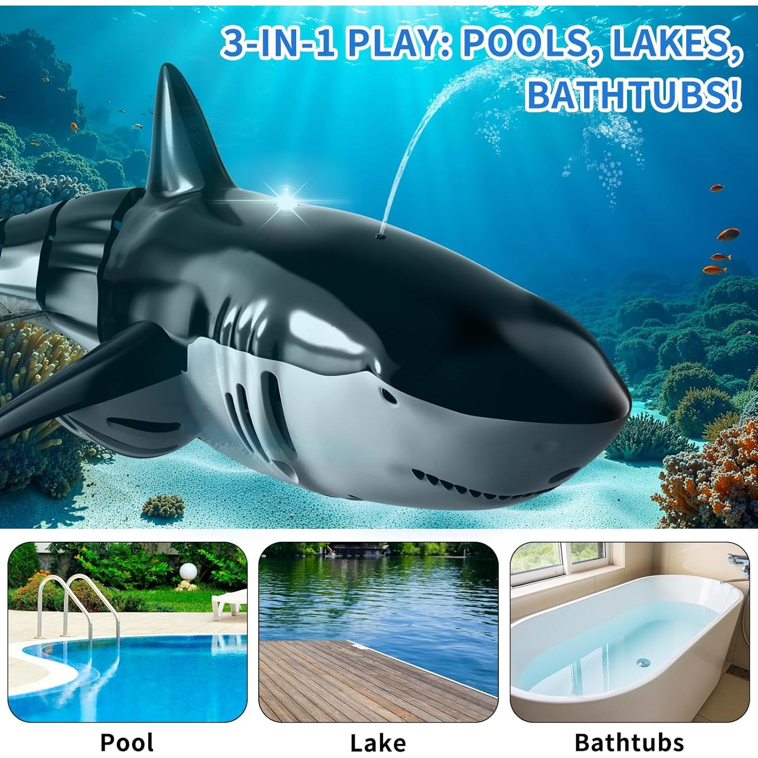 Tiburón RC Control Remoto 2.4GHz BLmukce 36.8cm Negro