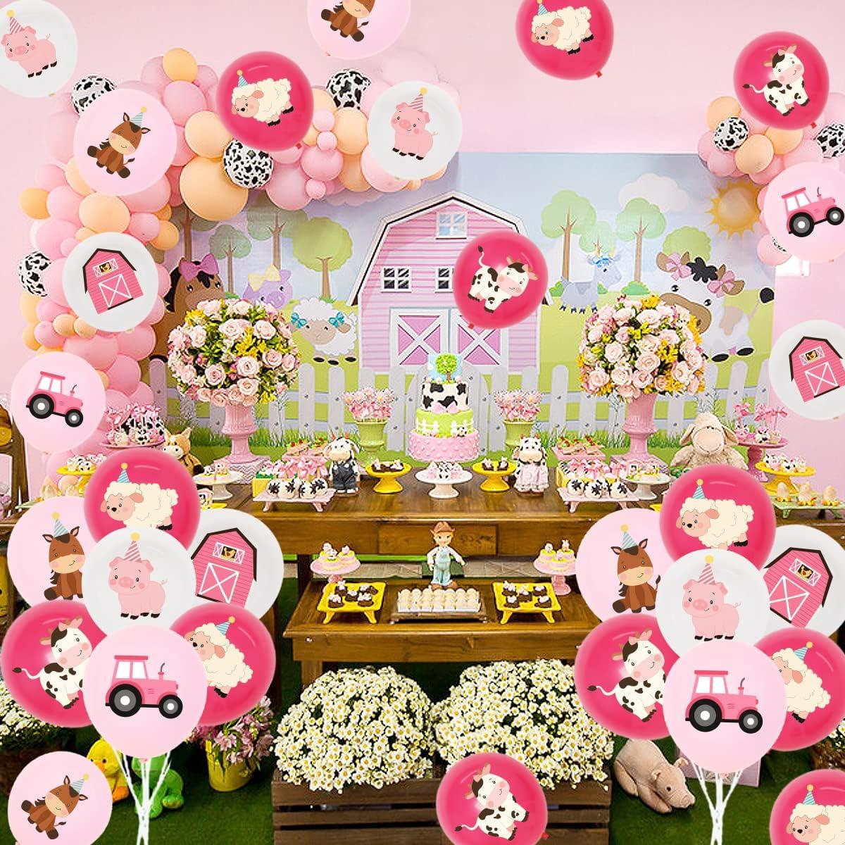 36 Globos de Animales de Granja Rosa KREATWOW 30 cm Fiesta