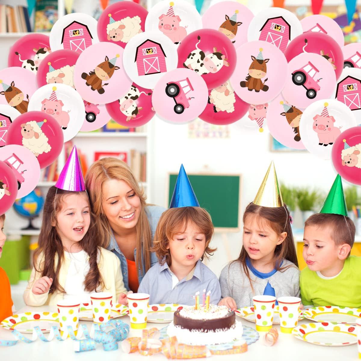 36 Globos de Animales de Granja Rosa KREATWOW 30 cm Fiesta