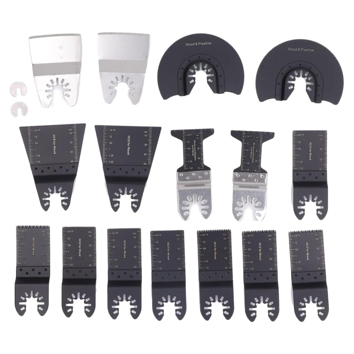 18 Hojas de Sierra Oscilante YedaHcy, Acero Inoxidable y Alto Carbono